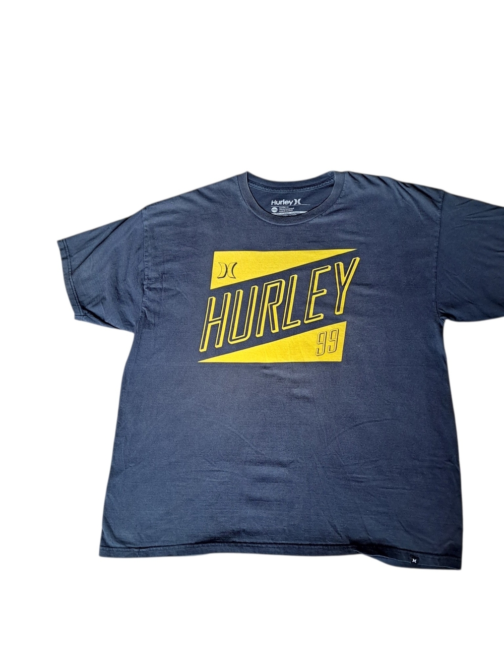Hurley 99 Graphic T-Shirt Men’s XXL Black Yellow Classic Fit Cotton Tee